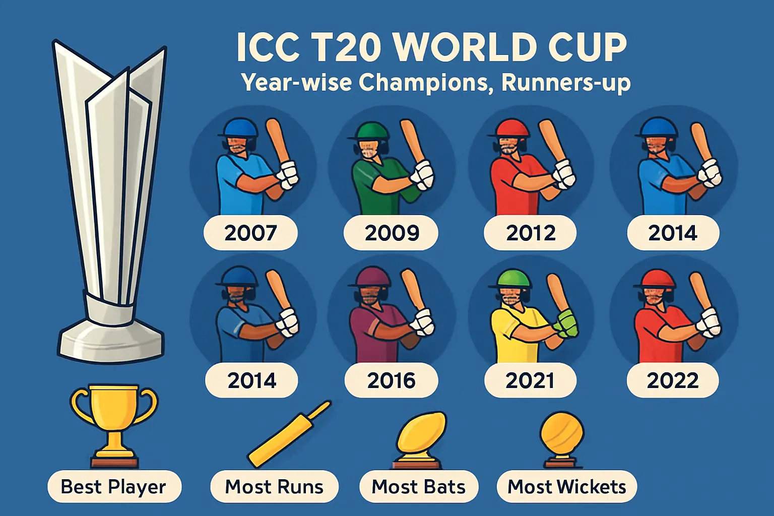 T20 World Cup Winners: Year-wise Champions, Runners-up, Awards